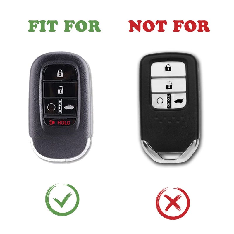 TANDRIVE Key Fob Cover for (5 Buttons) Honda 2022 2023 2024 2025 Civic Accord HR-V Pilot CR-V, Silicone, 2-Pack, Black Red - Image 2
